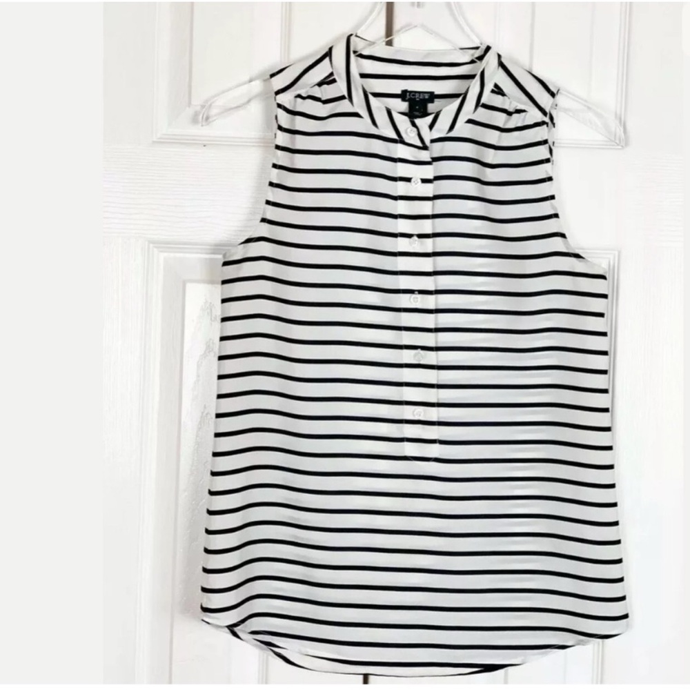 JCREW Sleeveless Navy Stripe Top